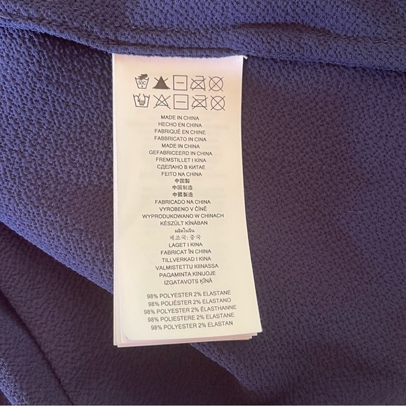 NWOT Michael Kors Navy Blue Tie Neck Blouse - Picture 11 of 13